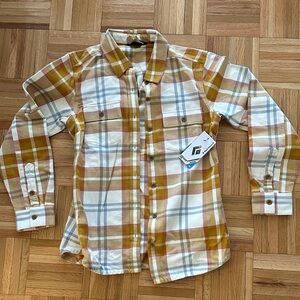 Black Diamond Project Twill Plaid Button Down Shirt - Amber, Blue, White